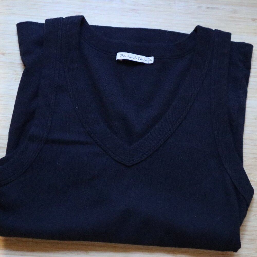 Michael Stars black V-Neck tank, O/S (one  size fits most)